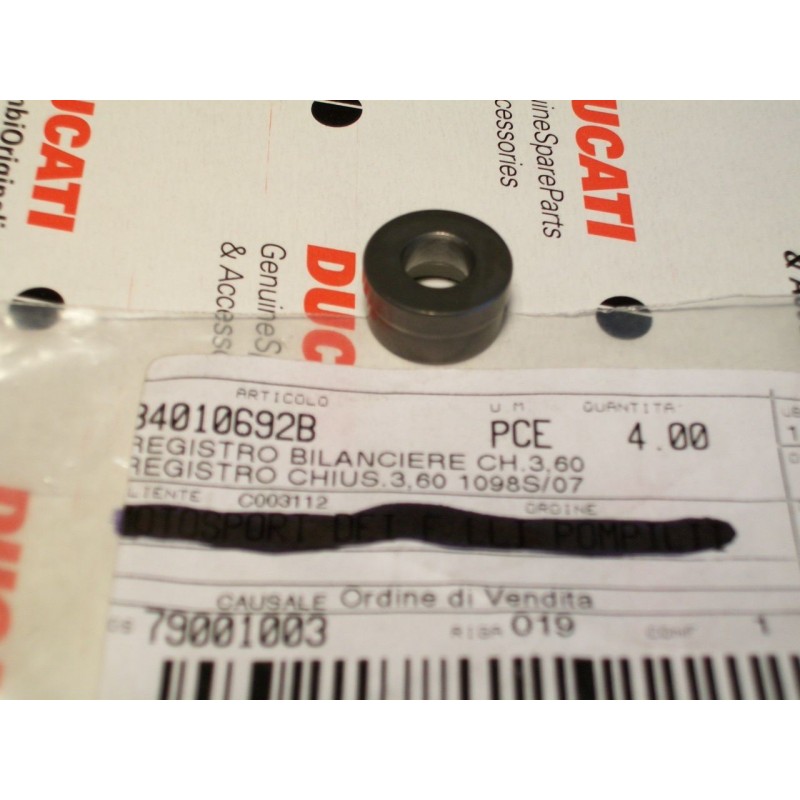 Registro bilanciere chiusura new closing Rocker arm Ducati 1098 3,60 84010692B