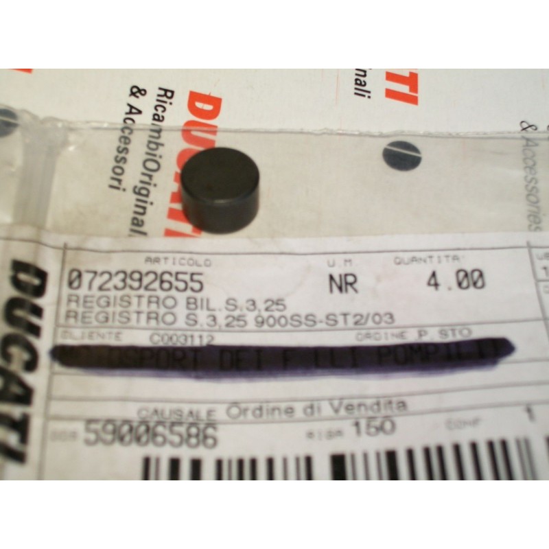 Registro bilanciere scodellino Rocker arm Ducati monster 900 s 3,25 mm 072392655