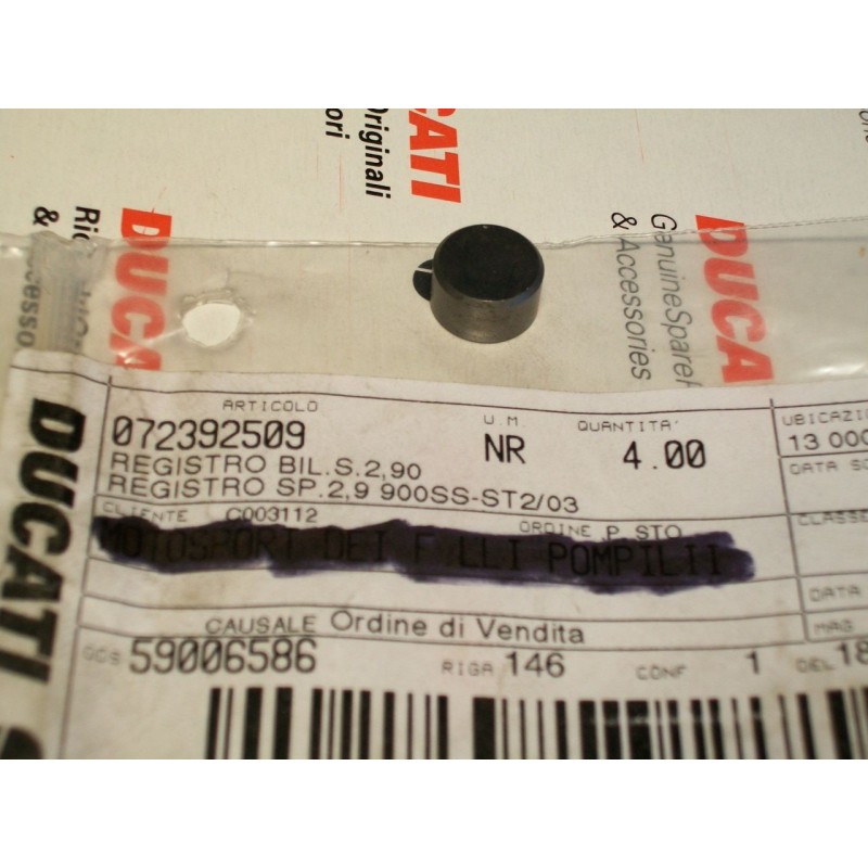 Registro bilanciere scodellino Rocker arm Ducati monster st2 s 2,85 mm 072392615