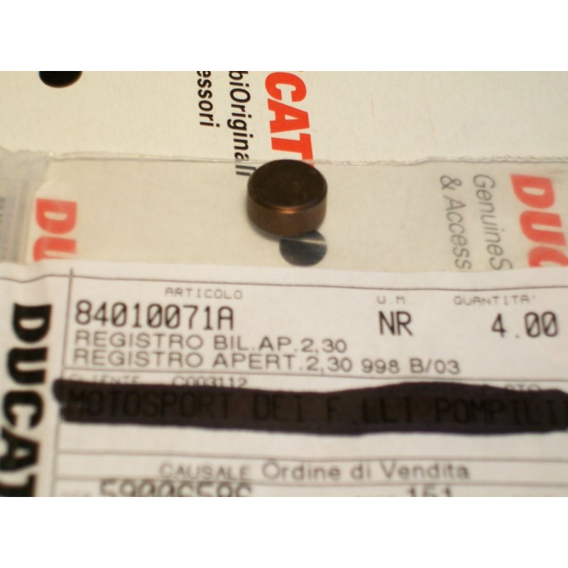 Registro bilanciere apertura new opening Rocker arm Ducati 998 2,30 84010071A