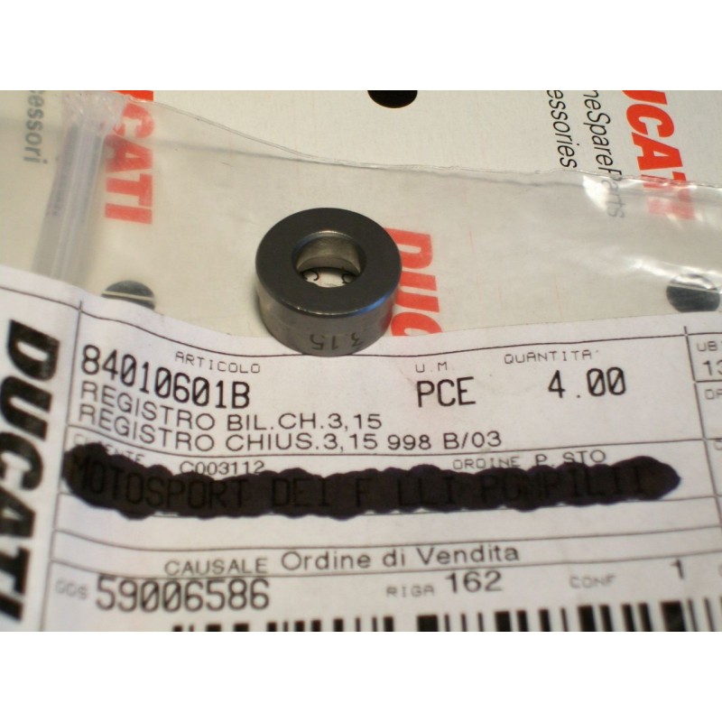 Registro bilanciere chiusura new closing Rocker arm Ducati 998 3,15 84010601B
