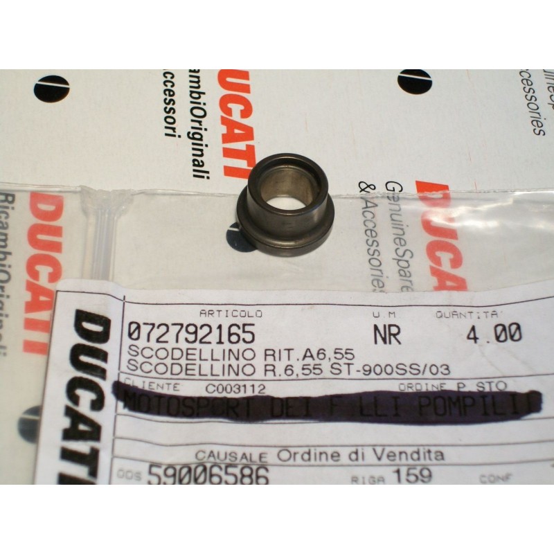 Scodellino di ritorno valve return cap shim Ducati st 900 ss 6,55mm 072792165