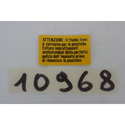 Adesivo avvertenze fluido...