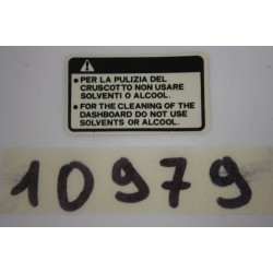 Adesivo avvertenze pulizia...