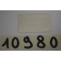 Adesivo avvertenze pulizia...