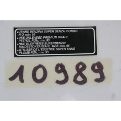 Adesivo avvertenze benzina...