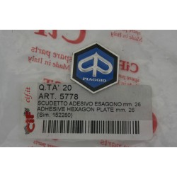 Targhetta adesiva 26mm logo...