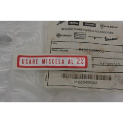 Adesivo avvertenza "MISCELA...