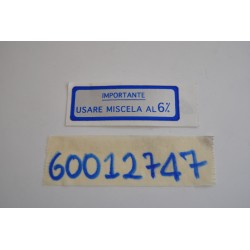 Adesivo avvertenza "MISCELA...