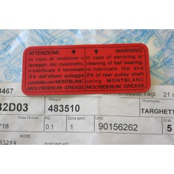 Adesivo avvertenza carter...